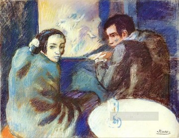  1902 Painting - Dans un cabaret 1902 Cubism